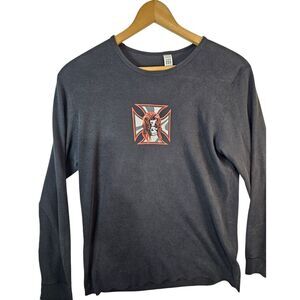 Vintage Triple H Iron Cross The Game Rules Black Long Sleeve Shirt WWE Sz Medium